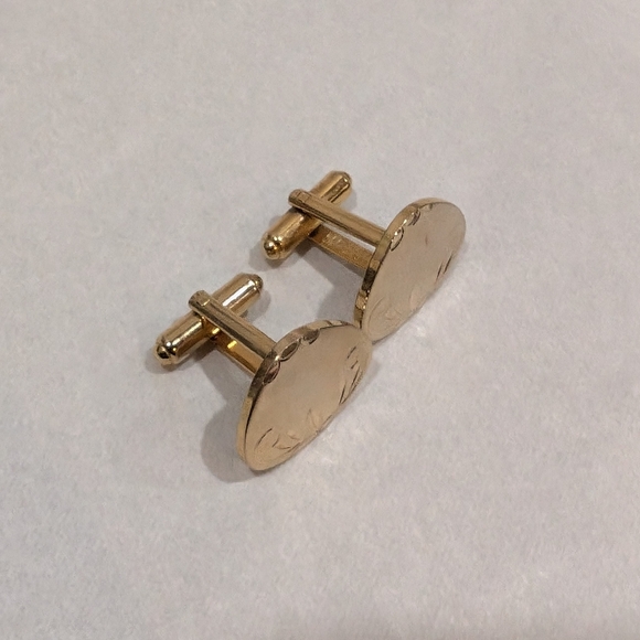 Vintage Brushed Gold Tone Flex-Let Cuff Links - Picture 8 of 10